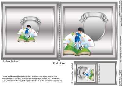 Boy Playing Football 6in x 6in Insert