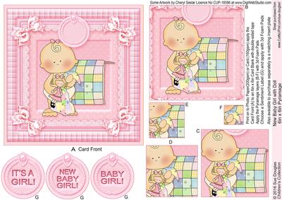 New Baby Girl with Doll 6in x 6in Pyramage