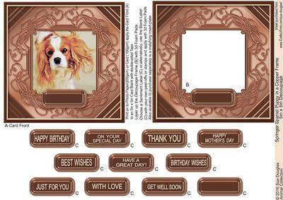 Springer Spaniel Puppy in a Copper Frame 5in x 5in Decoupage