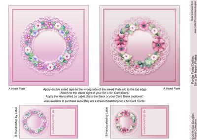 Purple Floral Doilies 5in x 5in Insert Plates