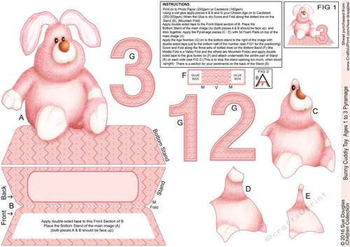 Bunny Cuddly Toy Shaped Age Card Pyramage