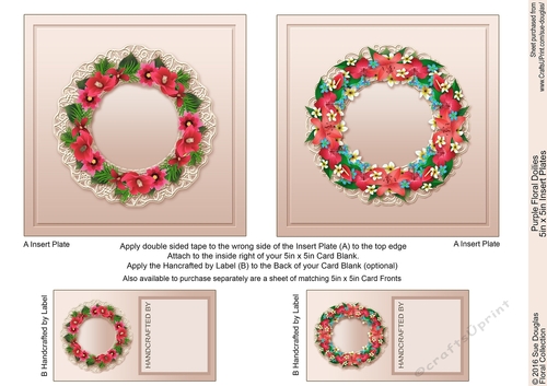 Tropical Floral Doilies 5in x 5in Insert Plates