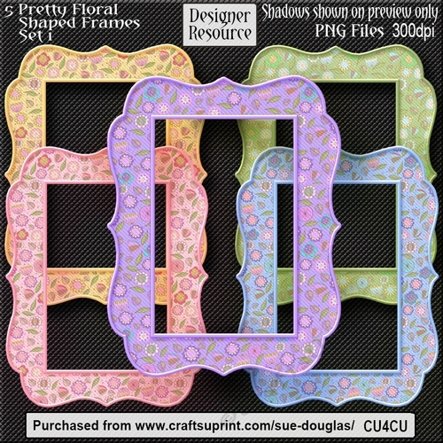 Designer Resource - Pretty Floral Shaped Frames Set 1 CU4CU