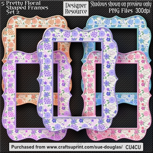 Designer Resource - Pretty Floral Shaped Frames Set 2 CU4CU