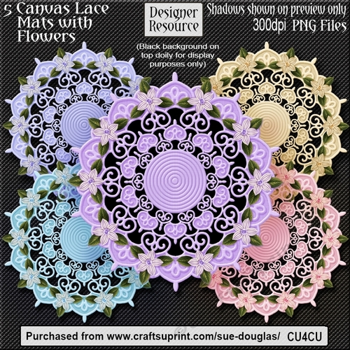 Designer Resource – Lace Canvas Mats with Flowers CU4CU