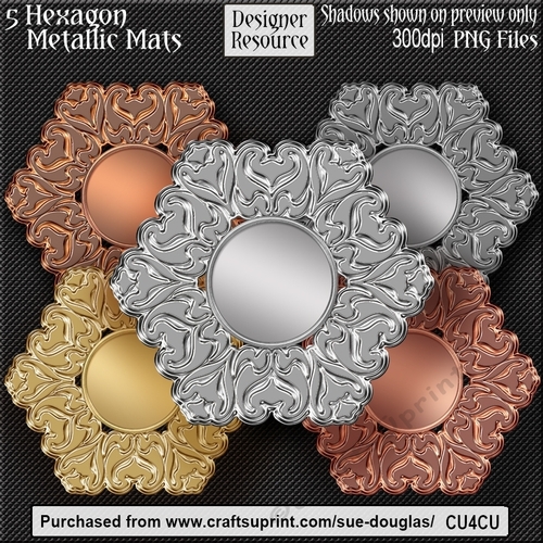 Designer Resource – Hexagon Metallic Mats CU4CU