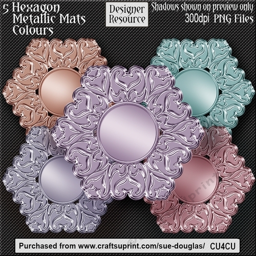 Designer Resource – Hexagon Metallic Mats Colours CU4CU