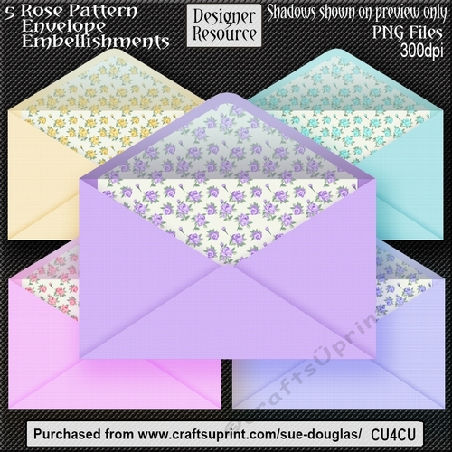 Designer Resource – Rose Pattern Envelope Embellishments CU4CU