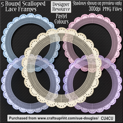 Designer Resource – Scalloped Lace Frames Pastel CU4CU