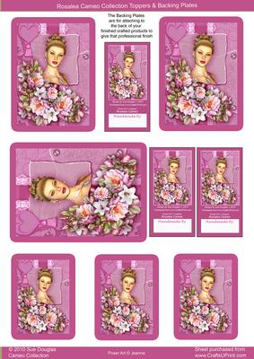 Rosalea Cameo Pink, Toppers Sheet