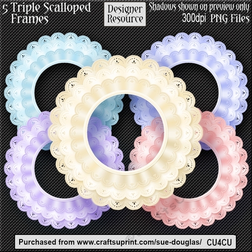Designer Resource – Triple Scalloped Frames CU4CU