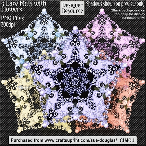 Designer Resource – Lace Mats with Flowers CU4CU