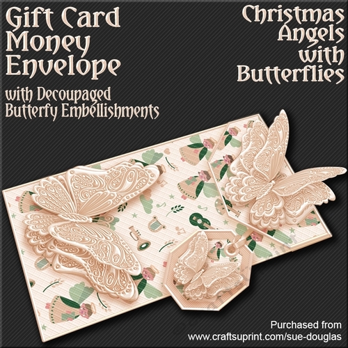 Christmas Angels with Butterflies Card/Money Envelope Mini Kit