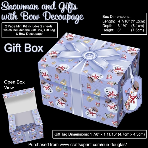 Gift Box Snowmen and Gifts with Bow Decoupage