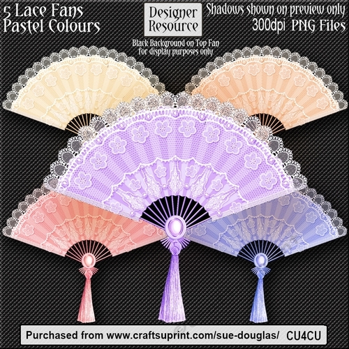 Designer Resource – Lace Fans Pastel Colours CU4CU