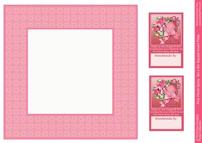 Pink Floral Spray with Bow 8"x8" Insert Plate & Backplate