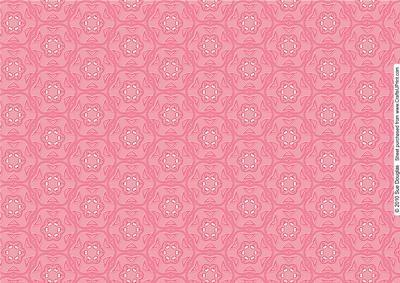 Pink Floral Spray with Bow Backing Paper-2