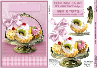 Cream Cake Heaven Decoupage, Birthday, Weight Loss