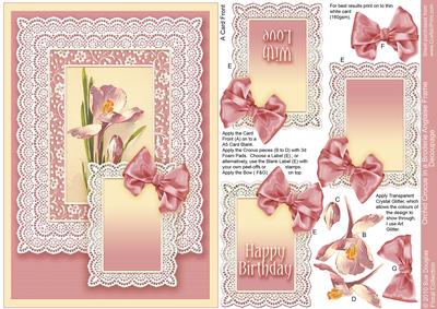 Orchid Crocus in a Broderie Anglaise Frame, Decoupage