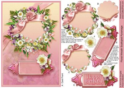 Floral Wreath Scalloped Pyramage