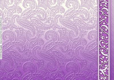 Lilac Embossed Paisley with Border Backing Paper