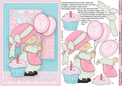 Cupcake Girl Decoupage