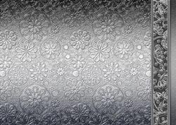 Silver Metallic Floral Embossed with Border Backing Paper