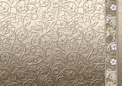Taupe Swirls and Flowers Embossed with Border Backing Paper
