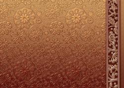 Copper Metallic Floral Embossed with Border Backing Paper