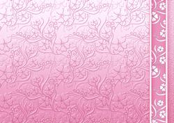 Pink Floral Embossed with Border Backing Paper