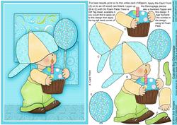 Cupcake Boy Decoupage