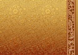 Gold Metallic Floral Embossed with Border Backing Paper