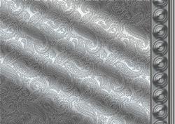 Silver Metallic Embossed Paisley with Border Backing Paper