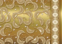 Gold Swirls Embossed with Lace Border Backing Paper