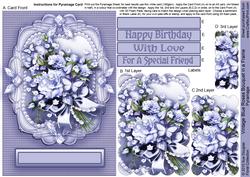 Vintage Blue Roses Bouquet in a Frame Pyramage
