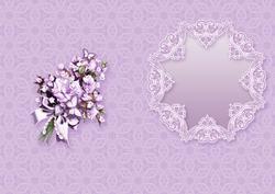 Vintage Lilac Roses Bouquet in a Frame Matching A5 In