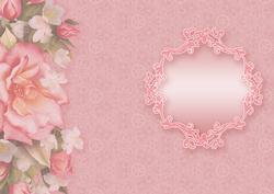 Deep Pink Roses on an Arched Frame Matching A5 Insert