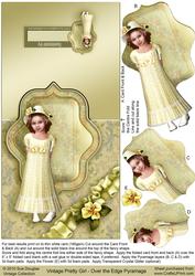 Vintage Pretty Girl Over the Edge Pyramage