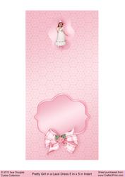 Pretty Girl in a Lace Dress Matching 5”x5” Insert
