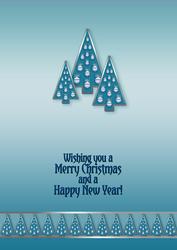 Blue Contemporary Christmas Trees Matching A5 Insert
