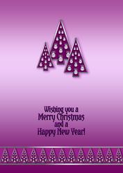 Purple Contemporary Christmas Trees Matching A5 Insert