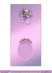Lilac Roses Bouquet in a Frame Matching 5” x 5” Insert