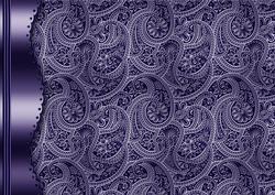 Navy Embossed Paisley with Blue Metal Border