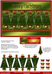 Red and Green Contemporary Christmas Trees Decoupage