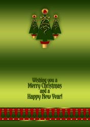 Red and Green Contemporary Christmas Trees A5 Insert