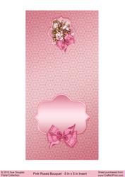 Pink Roses Bouquet Over the Edge 5" x 5" Insert