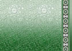 Green Metallic Floral Embossed with Border Backing Pap