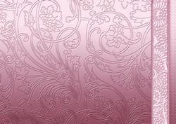 Orchid Flowers Swirls and Spots Embossed with Border