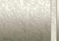 Grey Flowers Swirls and Spots Embossed with Border