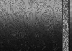 Black Flowers Swirls and Spots Embossed with Border